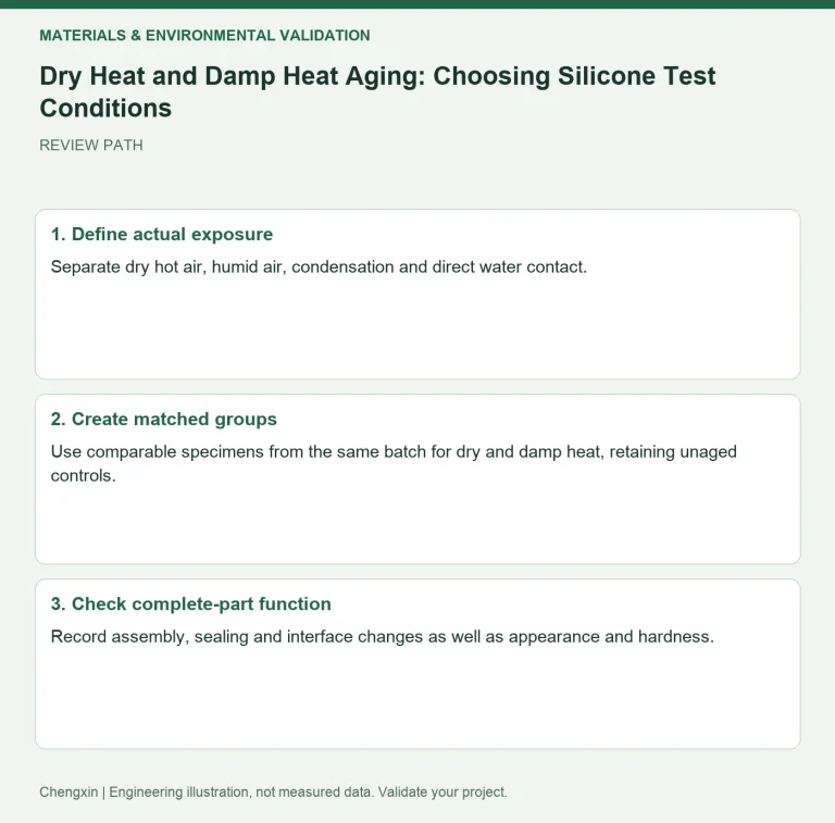 Dry Heat and Damp Heat Aging: Choosing Silicone Test Conditions — review diagram