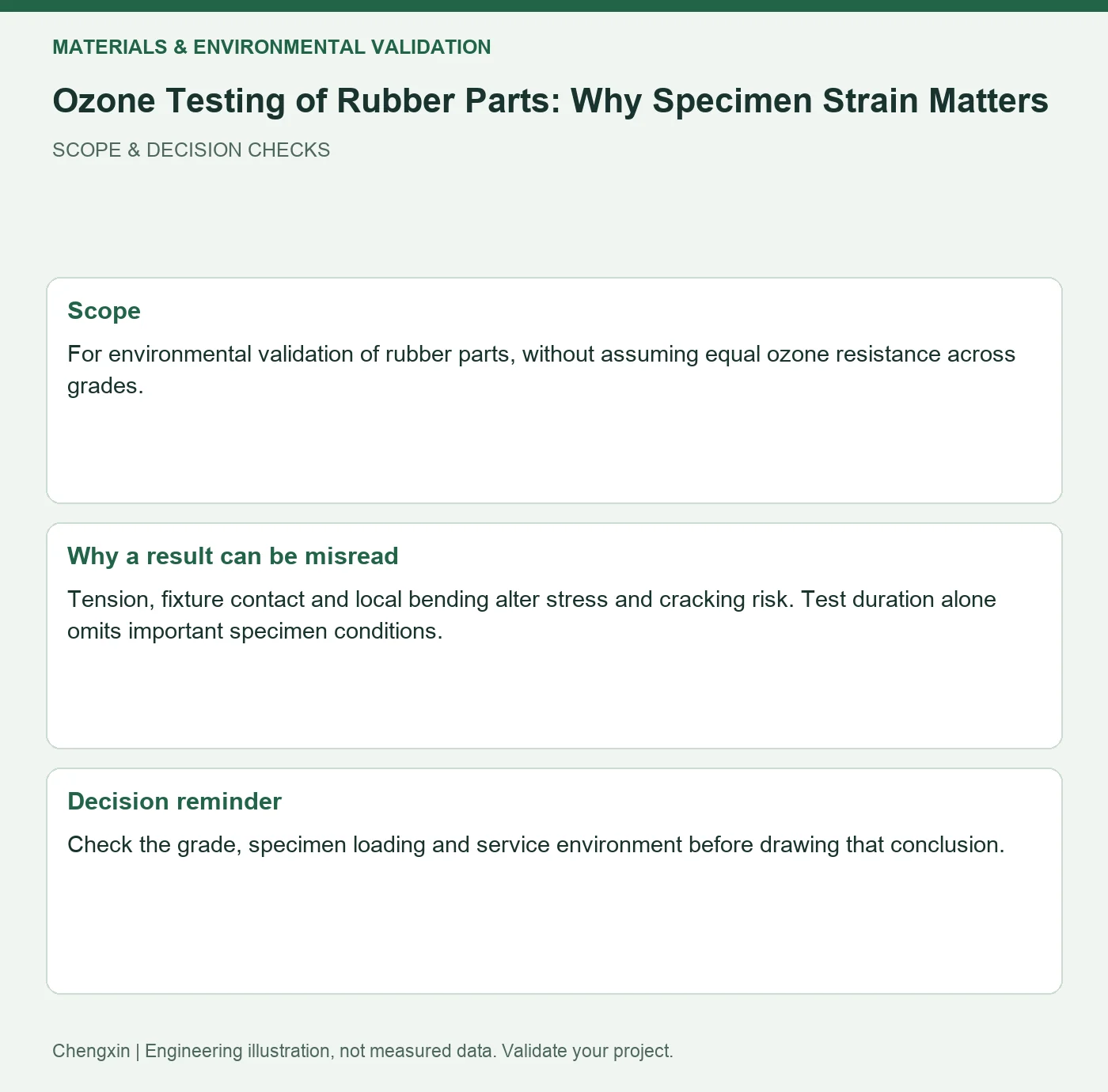 Ozone Testing of Rubber Parts: Why Specimen Strain Matters — scope and decision reminders