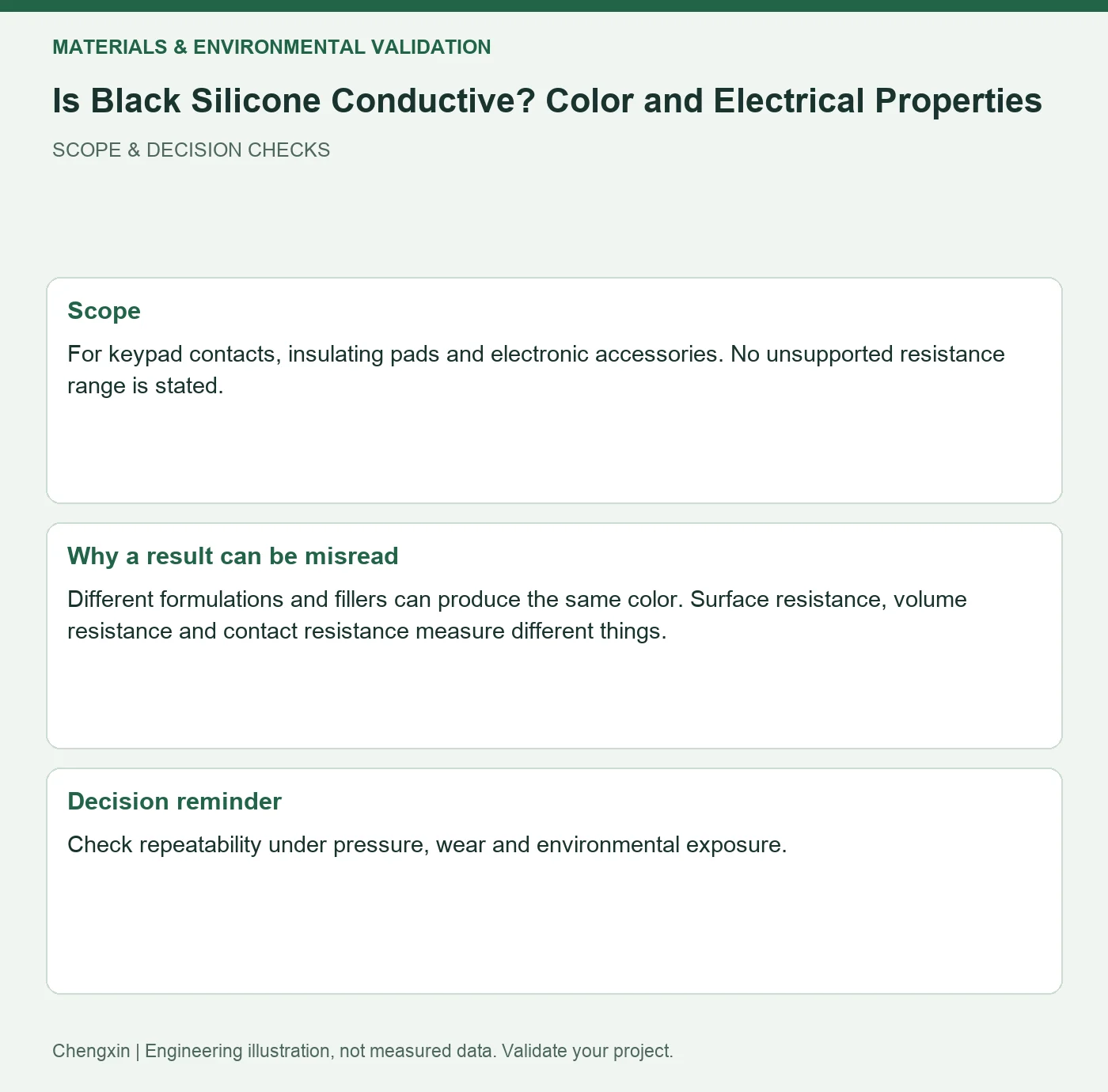 Is Black Silicone Conductive? Color and Electrical Properties — scope and decision reminders