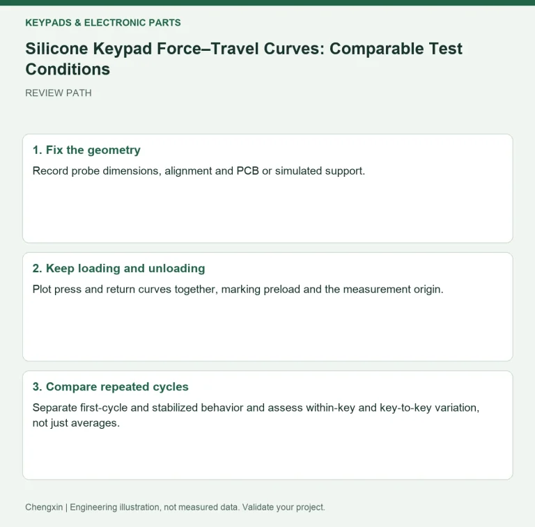 Silicone Keypad Force–Travel Curves: Comparable Test Conditions — review diagram