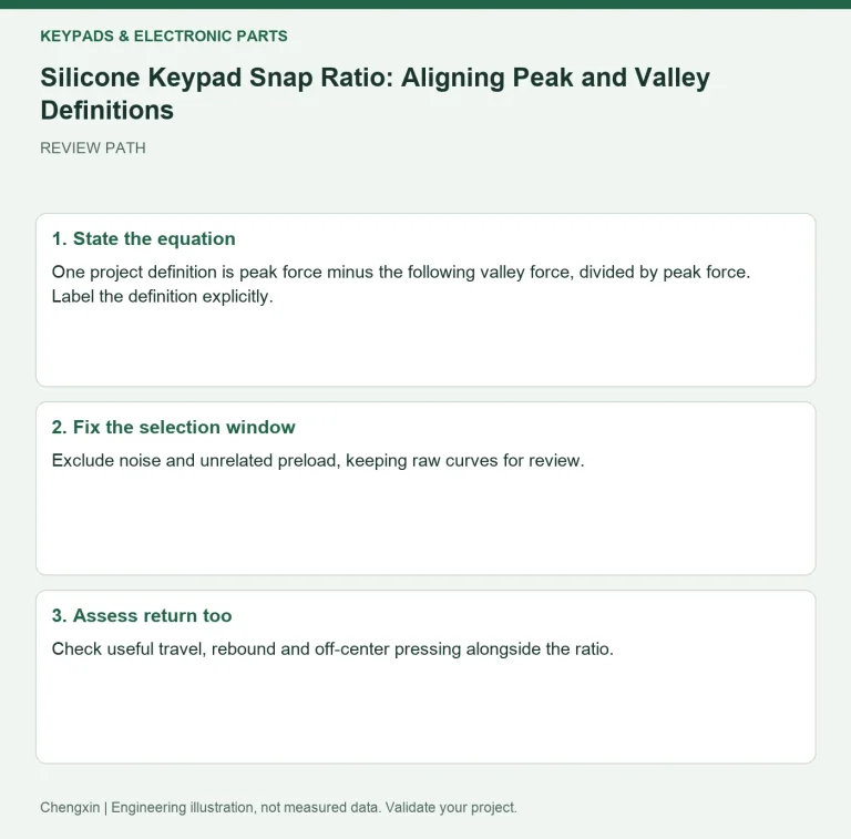 Silicone Keypad Snap Ratio: Aligning Peak and Valley Definitions — review diagram