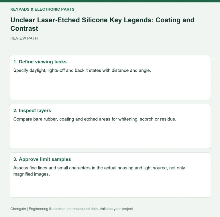 Unclear Laser-Etched Silicone Key Legends: Coating and Contrast — review diagram