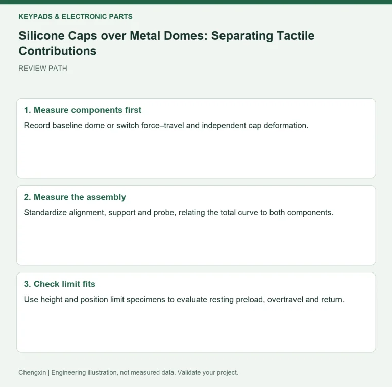 Silicone Caps over Metal Domes: Separating Tactile Contributions — review diagram