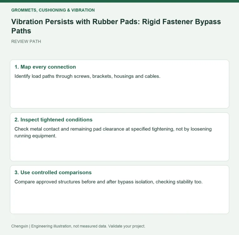 Vibration Persists with Rubber Pads: Rigid Fastener Bypass Paths — review diagram