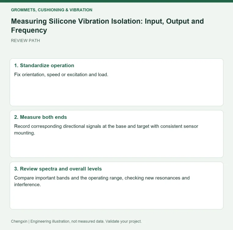 Measuring Silicone Vibration Isolation: Input, Output and Frequency — review diagram