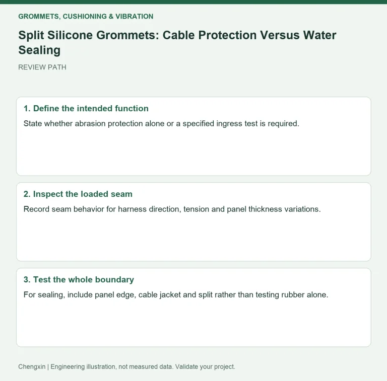 Split Silicone Grommets: Cable Protection Versus Water Sealing — review diagram