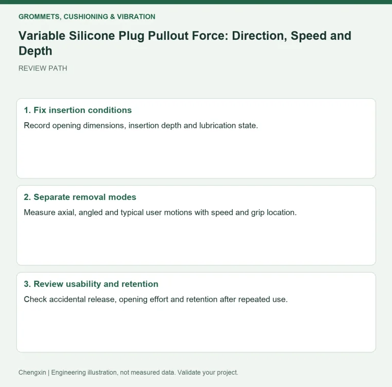Variable Silicone Plug Pullout Force: Direction, Speed and Depth — review diagram