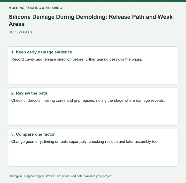 Silicone Damage During Demolding: Release Path and Weak Areas — review diagram