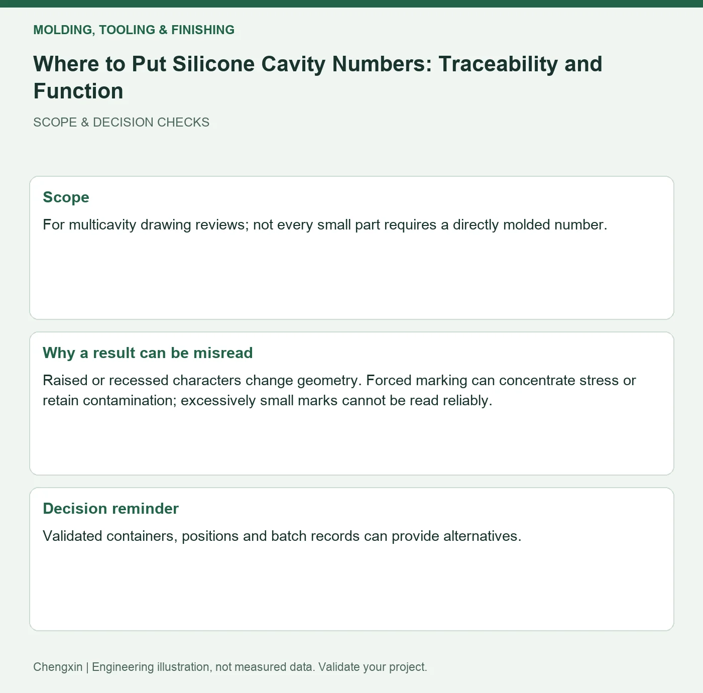 Where to Put Silicone Cavity Numbers: Traceability and Function — scope and decision reminders