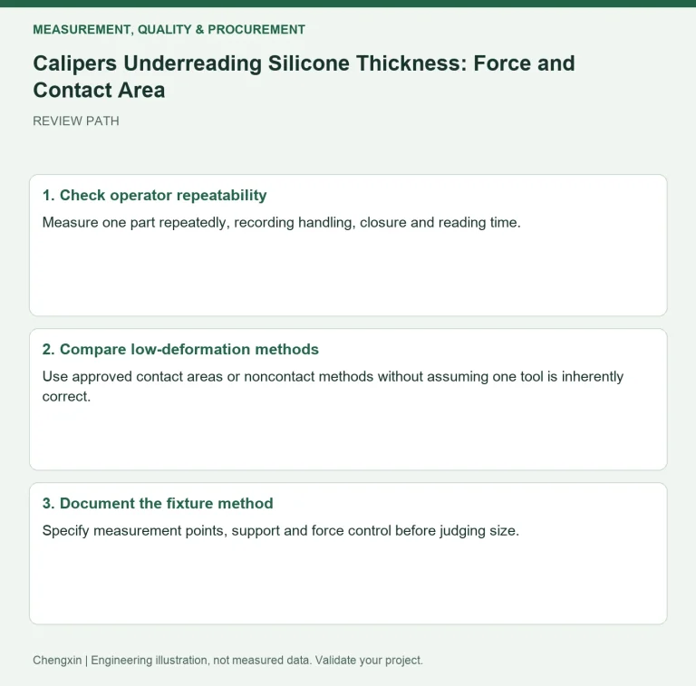 Calipers Underreading Silicone Thickness: Force and Contact Area — review diagram