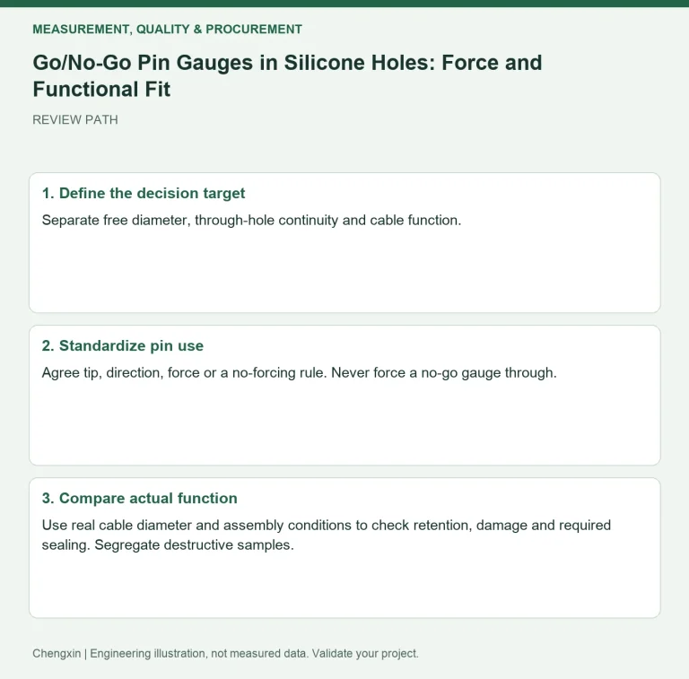 Go/No-Go Pin Gauges in Silicone Holes: Force and Functional Fit — review diagram