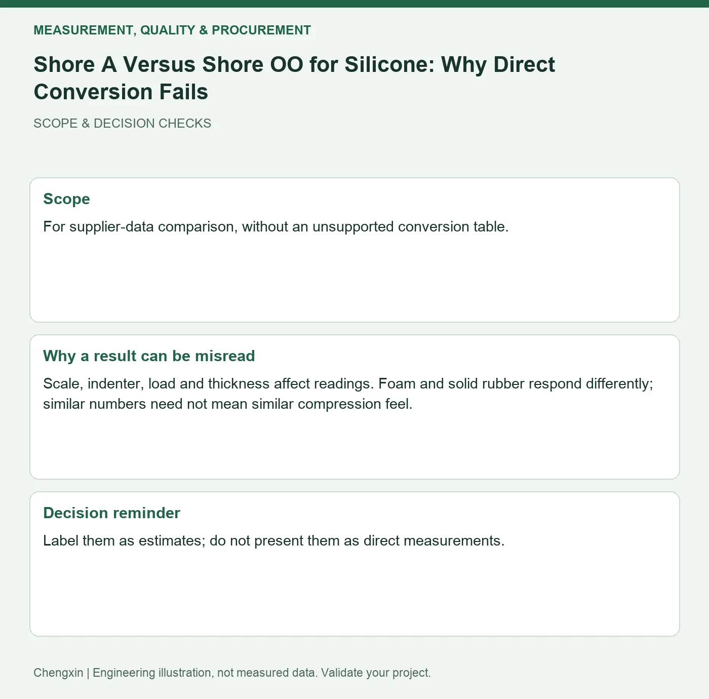 Shore A Versus Shore OO for Silicone: Why Direct Conversion Fails — scope and decision reminders