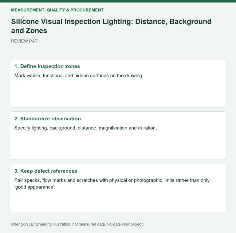 Silicone Visual Inspection Lighting: Distance, Background and Zones — review diagram