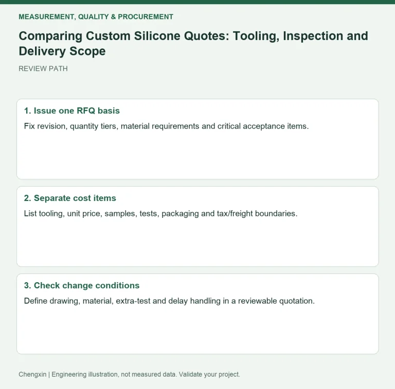 Comparing Custom Silicone Quotes: Tooling, Inspection and Delivery Scope — review diagram